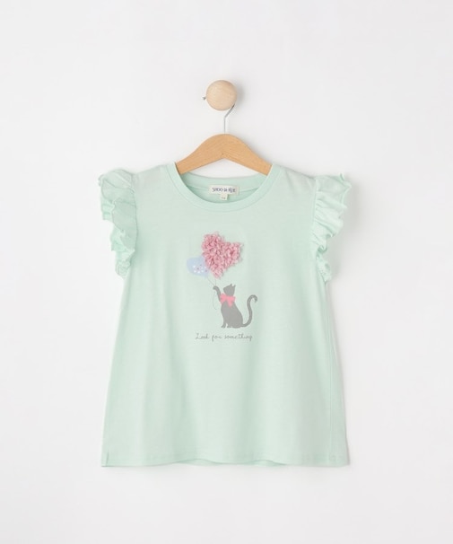 【100-150cm/ひんやり】花びらモチーフTシャツ