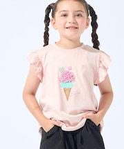 【100-150cm/ひんやり】花びらモチーフTシャツ