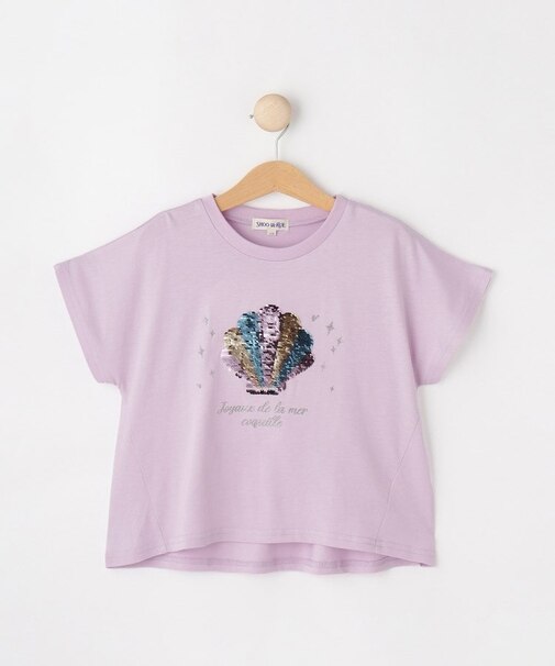 【100-150cm/ひんやり】スパンコールモチーフTシャツ