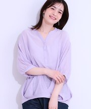 【S-LL】インせず腰回りすっきり フロントタックブラウス