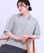 【S-LL】ゆるっと大人カジュアルに 柄ロゴアソート ミニ裏毛トップス