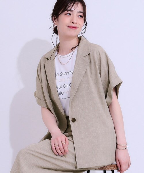 セットアップ可】麻調半袖ジャケット｜シューラルーの通販