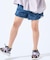 【100-150cm】シャーリングがポイント ケミカルデニムショートパンツ