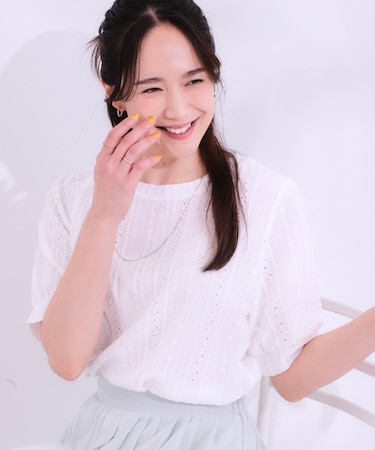 【S-LL/二の腕カバー】大人フェミニンな印象に ジャカードレーストップス