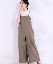 【S-LL】Iラインですっきり見え 大人見えサロペット