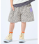 【100-150cm/撥水】サイドポケット総柄ハーフパンツ