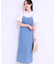【S-LL】女性らしさ漂う ライトデニム Aラインキャミワンピース