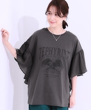 【S-LL】リメイク風 ポンチョデザインTシャツ
