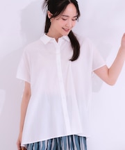 【S-LL/ひんやり】後ろ姿も抜かりなく インせず着られる バックギャザーシャツ