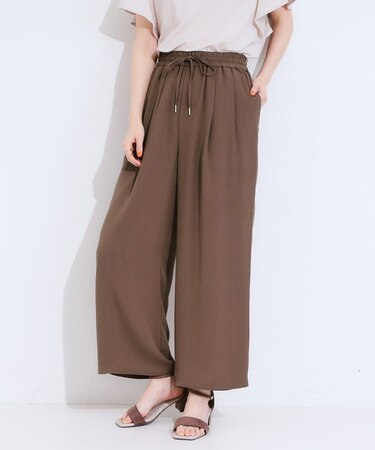 【S-LL/ひんやり】さらりと涼やか イージーワイドパンツ