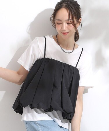 【S-LL/2点セット】バルーンキャミ+Tシャツセット