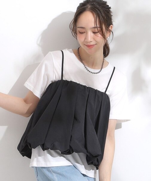 【S-LL/2点セット】バルーンキャミ+Tシャツセット