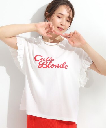 【S-LL/汗ジミ軽減/ひんやり/UVカット】フリルTシャツ
