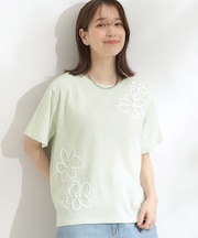 【S-LL】コーデの主役になる コード刺繍デザインＴシャツ