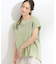 【洗える/S-LL/体型カバー】レース使いが華やか フレンチスリーブコットンTシャツ