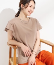【汗ジミ防止/ひんやり/UV】フリルスリーブTシャツ