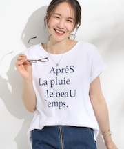 【汗ジミ防止/ひんやり/UV】ロゴプリントTシャツ