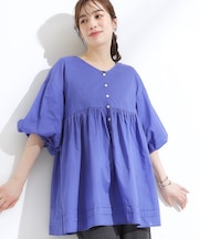 【S-LL】一枚で着映え バルーンスリーブブラウス