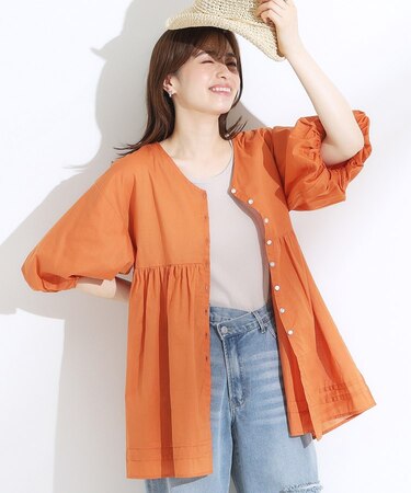 【S-LL】一枚で着映え バルーンスリーブブラウス