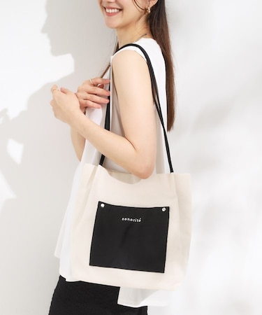 シンプルだから使いやすい つまみハンドル帆布トートバッグ