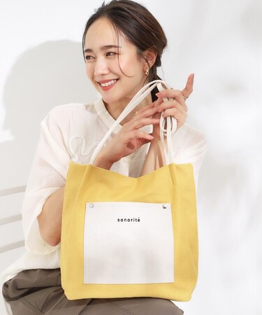 シンプルだから使いやすい つまみハンドル帆布トートバッグ