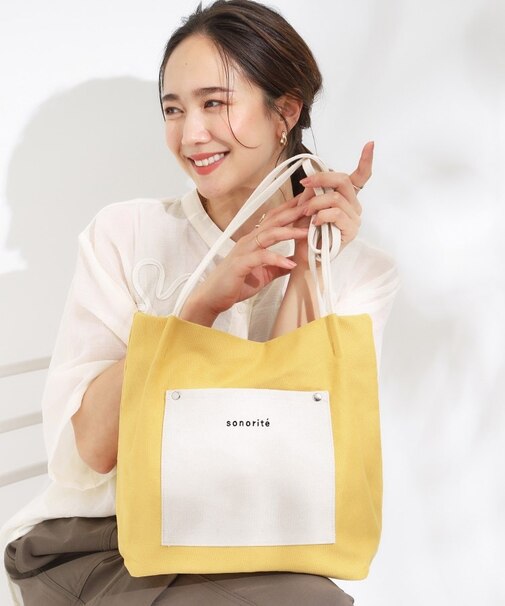 シンプルだから使いやすい つまみハンドル帆布トートバッグ