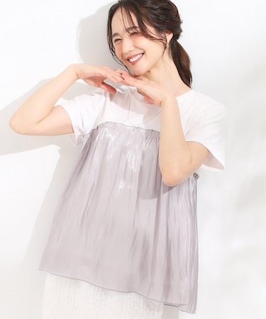 【S-LL/ひんやり】インせず決まる ビスチェ風ドッキングトップス