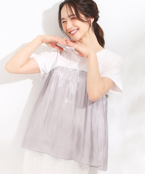 【S-LL/ひんやり】インせず決まる ビスチェ風ドッキングトップス