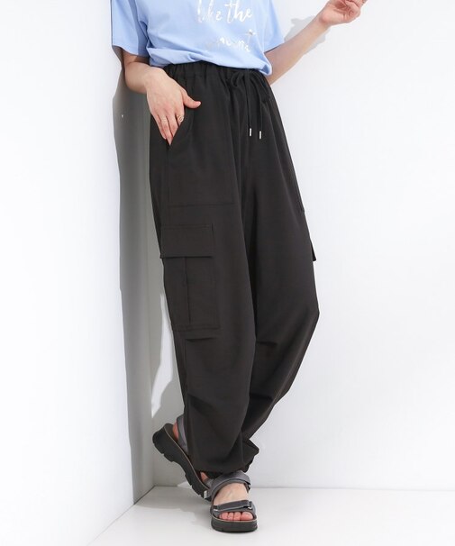 【S-LL】ゆるっと楽ちん さらさらカーゴジョガーパンツ