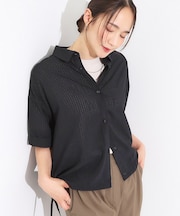 シルエット変化を楽しめる シアーチェックドロストシャツ