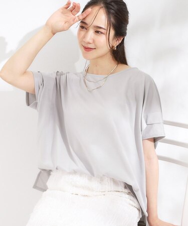 【S-LL/UV/吸水速乾】さらりと着こなす 肩タックゆるトップス