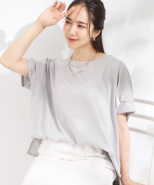 【S-LL/UV/吸水速乾】さらりと着こなす 肩タックゆるトップス