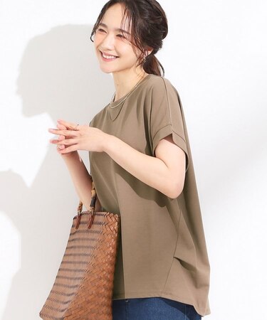 【S-LL/汗ジミ軽減/ひんやり/UV】体型カバーに タック入りドルマントップス