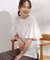 【S-LL/ひんやり/二の腕カバー】華やかさをプラスする お袖フリルTシャツ