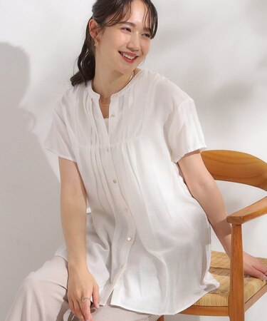 【S-LL/ひんやり】インせず決まる タックプリーツシャツ