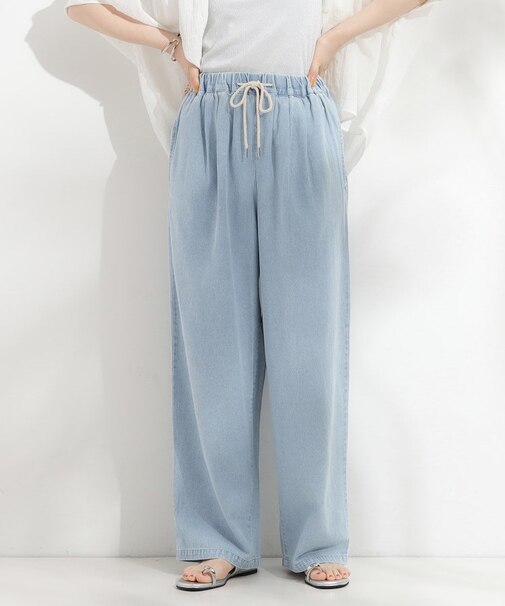暑い夏も軽やかに デニムイージーワイドパンツ