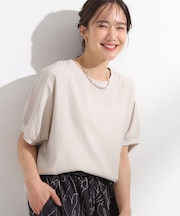 【ひんやり/洗濯後しわになりにくい】リブ切り替えドルマンブラウス
