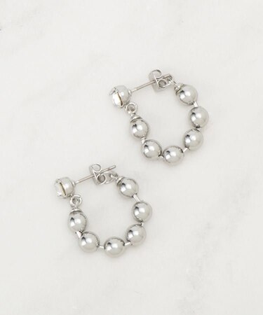 【チタンポスト】ボールチェーンピアス