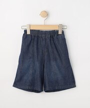 【100-150cm/ひんやり】ゆったりシルエットの デニムハーフパンツ