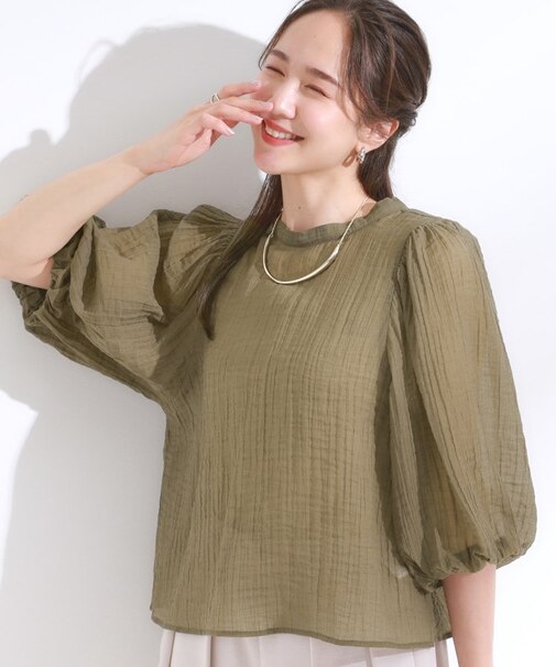 【S-LL/前後2WAY】バルーンスリーブが華やか こなれ見えシアーブラウス