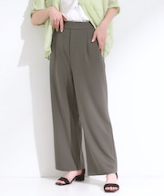 【S-LL/ストレッチ】脚のラインを拾いにくい スマートワイドパンツ