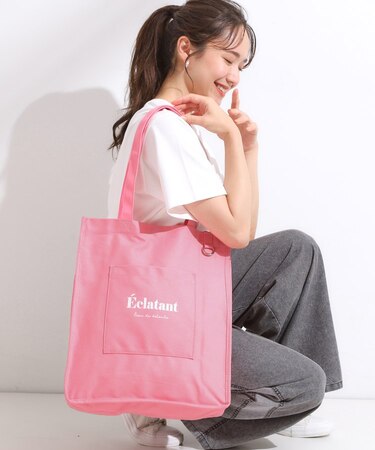 【ラッキーカラー/推し活にも】うちわも入るキャンバストートバッグ