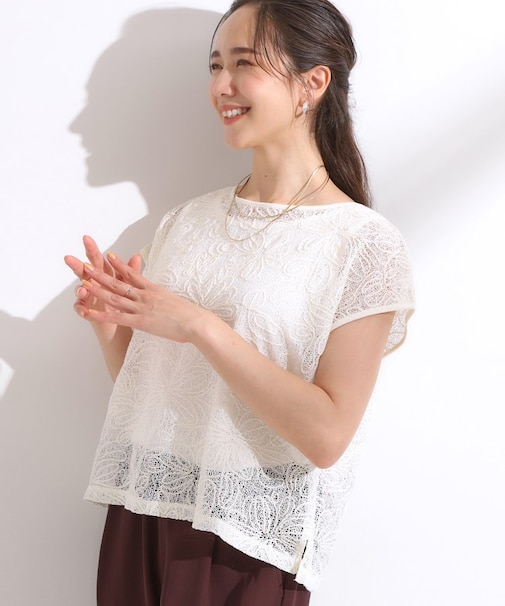 【2点セット】刺繍レーストップス