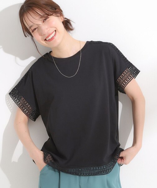 【S-LL/ひんやり】インせず決まる 楽してきれいなレース付きトップス