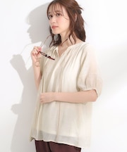 【S-LL/2点セット】リボン使いがアクセント はしごレースブラウス＋タンクトップ