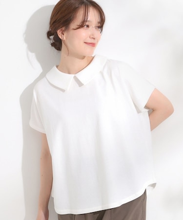 【S-LL】こだわりの襟バランスが大人かわいい ボックスシルエットトップス
