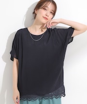 【S-LL】１枚でコーデが決まる スラブドッキングトップス