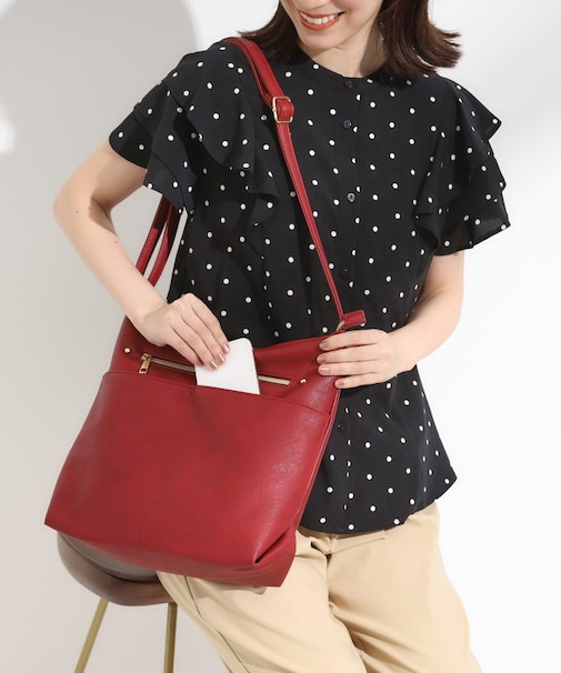 【デイリー使いに】フロント2ポケット ショルダーバッグ