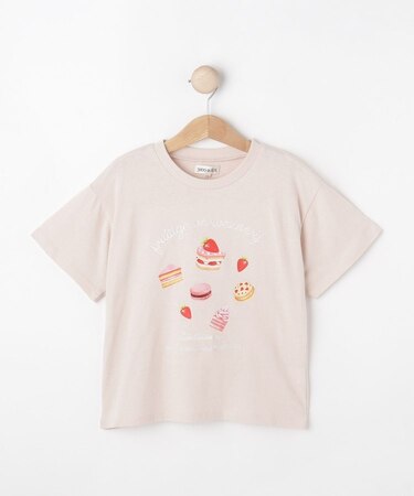 【100-150cm】刺繍ロゴ転写プリントGIRLSTシャツ