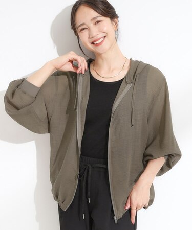 【S-LL】柔らかシアーでこなれるフーディブルゾン